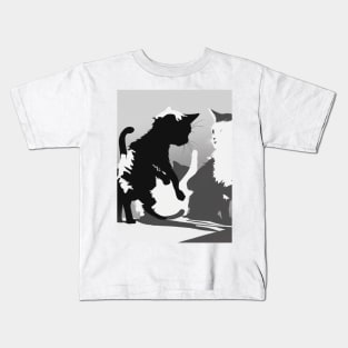 Kittens Shadow Silhouette Anime Style Collection No. 45 Kids T-Shirt